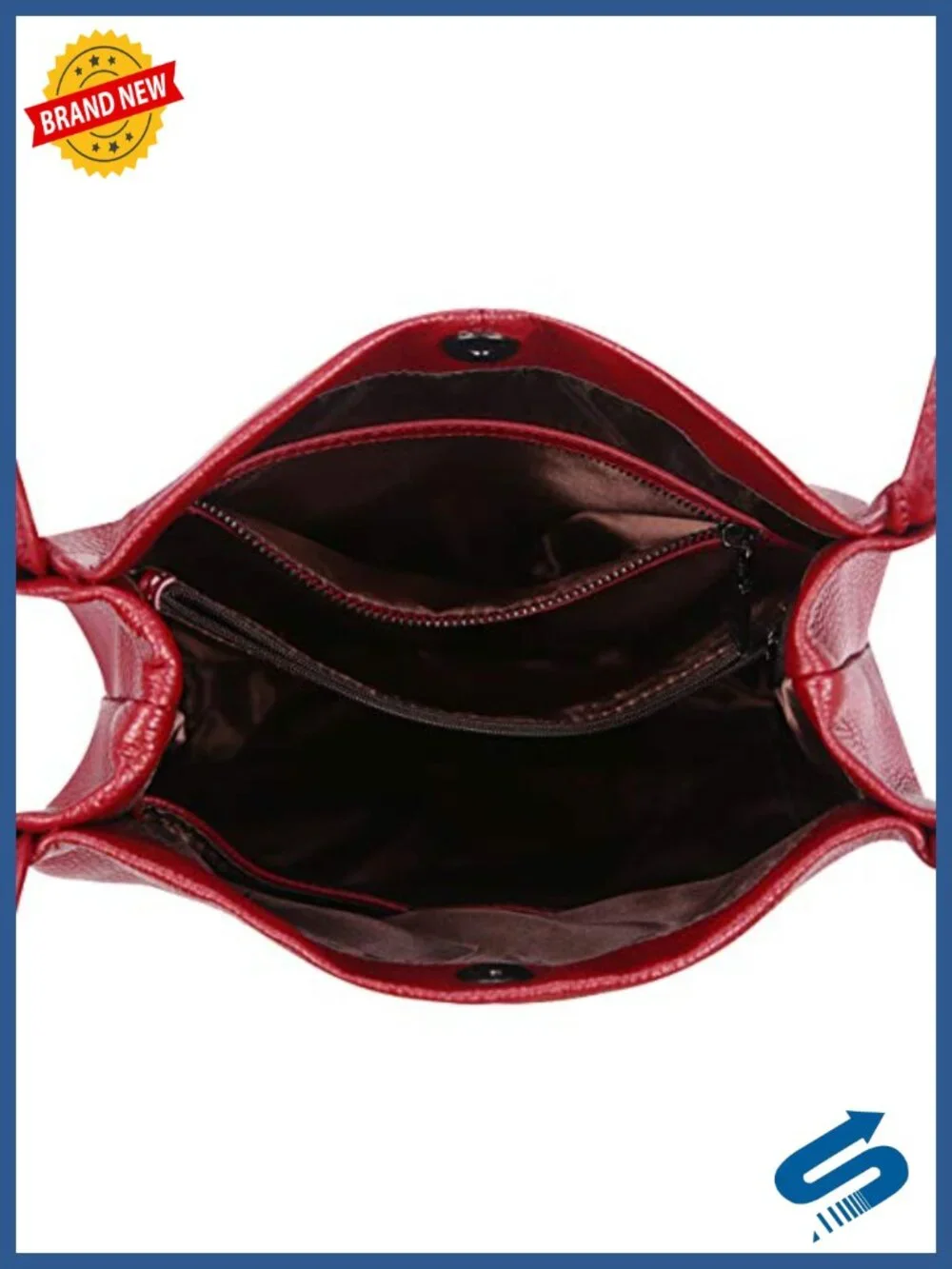 Genuine Leather Bucket Tote Hobo Shoulder Handbag with Pockets for Women Work